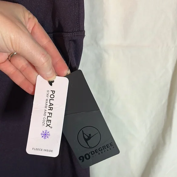 Purple High-Waisted Leggings 90 degrees by reflex nwt polar fleece lined - Picture 4 of 10